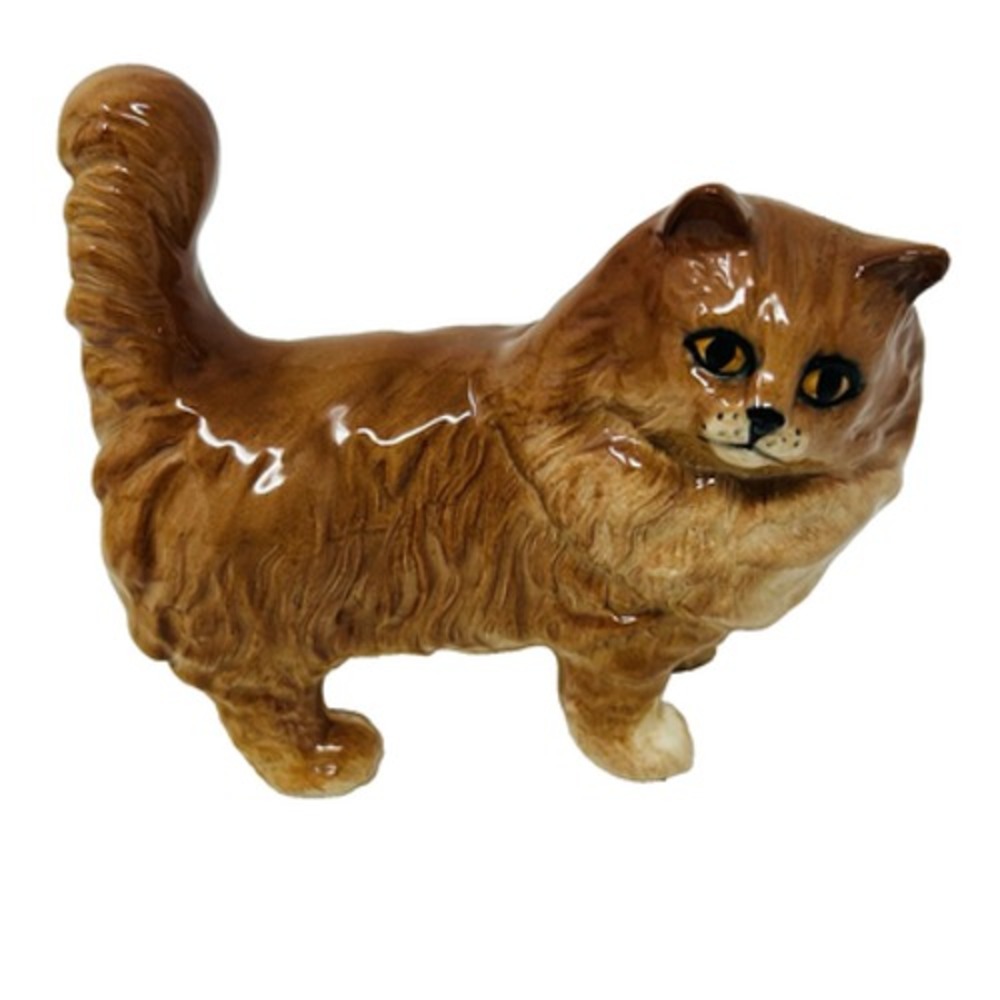 Beswick Persian Cat Ginger Orange Glossy 80s Collectible Figure 5" Tall